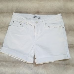 Just Black White Denim Cuffed Shorts